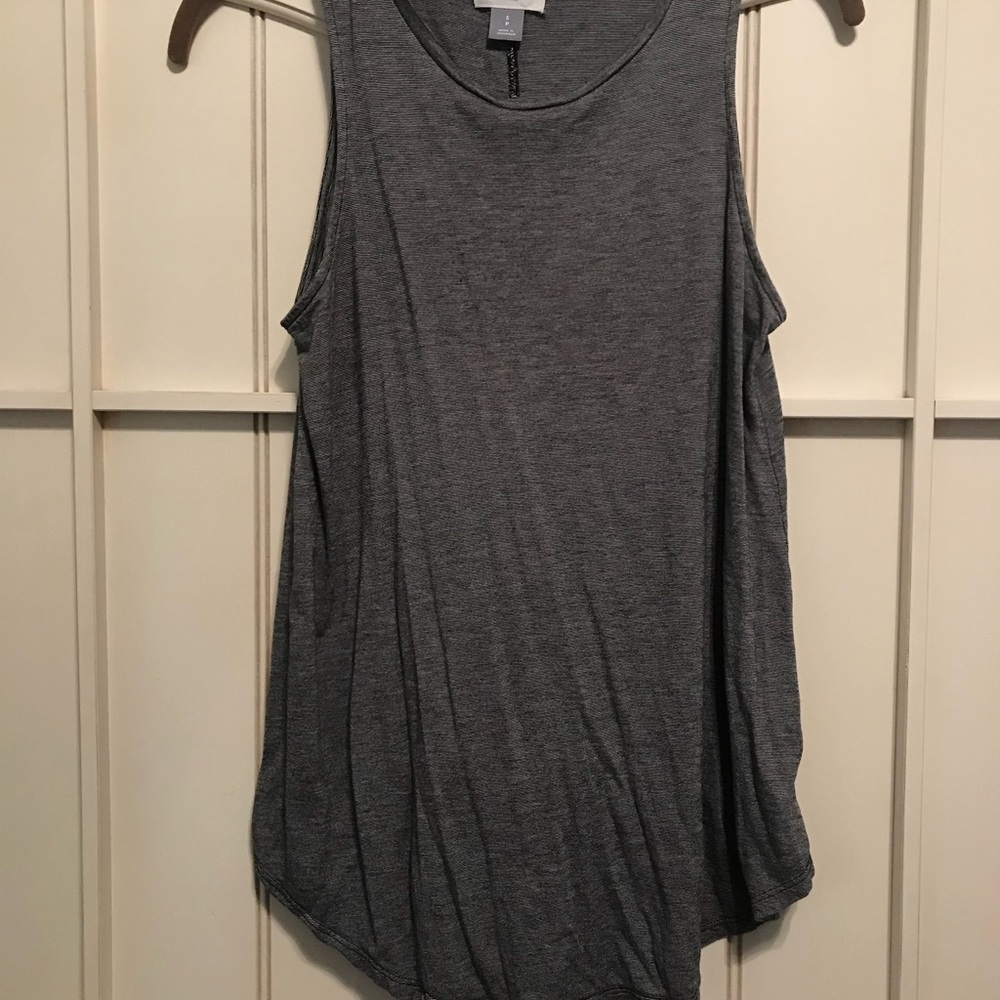 Thin Black and White Striped Tank Top